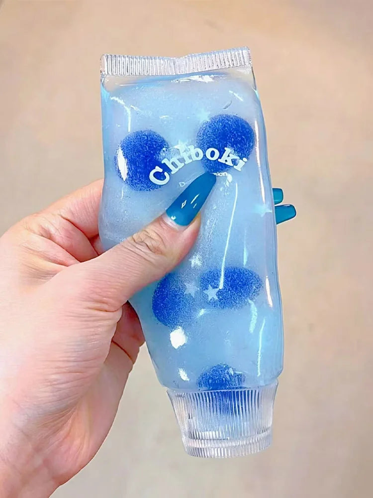 Chiboki Clear Tube Fruit Bead Squeeze Fidget Jelly Squishy Toy Anti-Stress Decompression Applicable To High Pressure Individuals