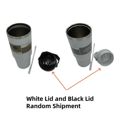 20/30oz Vacuum Insulated Tumbler with Lid: Stainless Steel Portable Cup with Dazzling Tote Handle for Hot & Cold Drinks