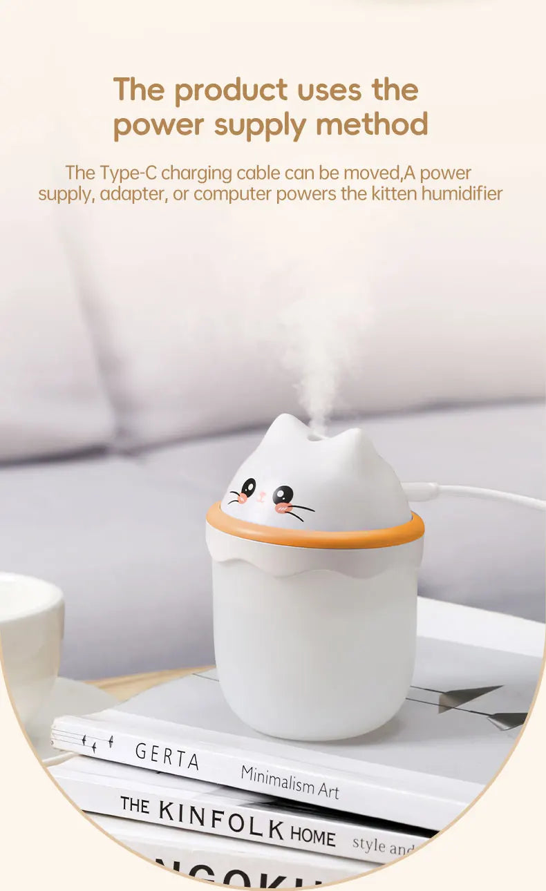 Cute Pet Humidifier Desktop Home Mini Spray Hydrator Atmosphere Night Light Office Creative Portable Cold Fog For Travel Bedroom