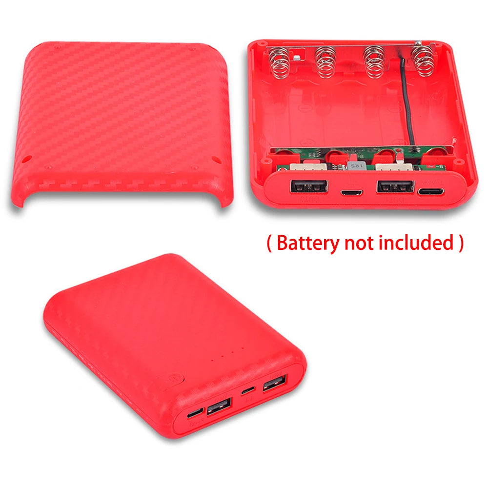 New Portable DIY Power Bank Box 4x18650 Battery Charger Case Fast Charging Case Solderless Power Bank Shell Batteries Charging