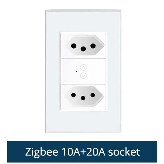 Zemismart Zigbee Smart 10A 20A Brazil Socket Light Switch with Outlets Work with Tuya Smart Life App Alexa Google Home Control