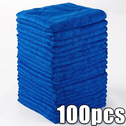 10/200PCS Microfiber Car Cleaning Towels Super Absorbent Car Drying Cloth Household Car Care Detailing Hemming Towel Duster Rags