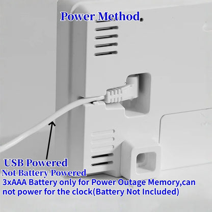 Digital Alarm Clock TEMP Humidity Week Comfort Level Dual Alarm Snooze Table Clock 12/24H Timer Auto Dimmable LED Wall Clock