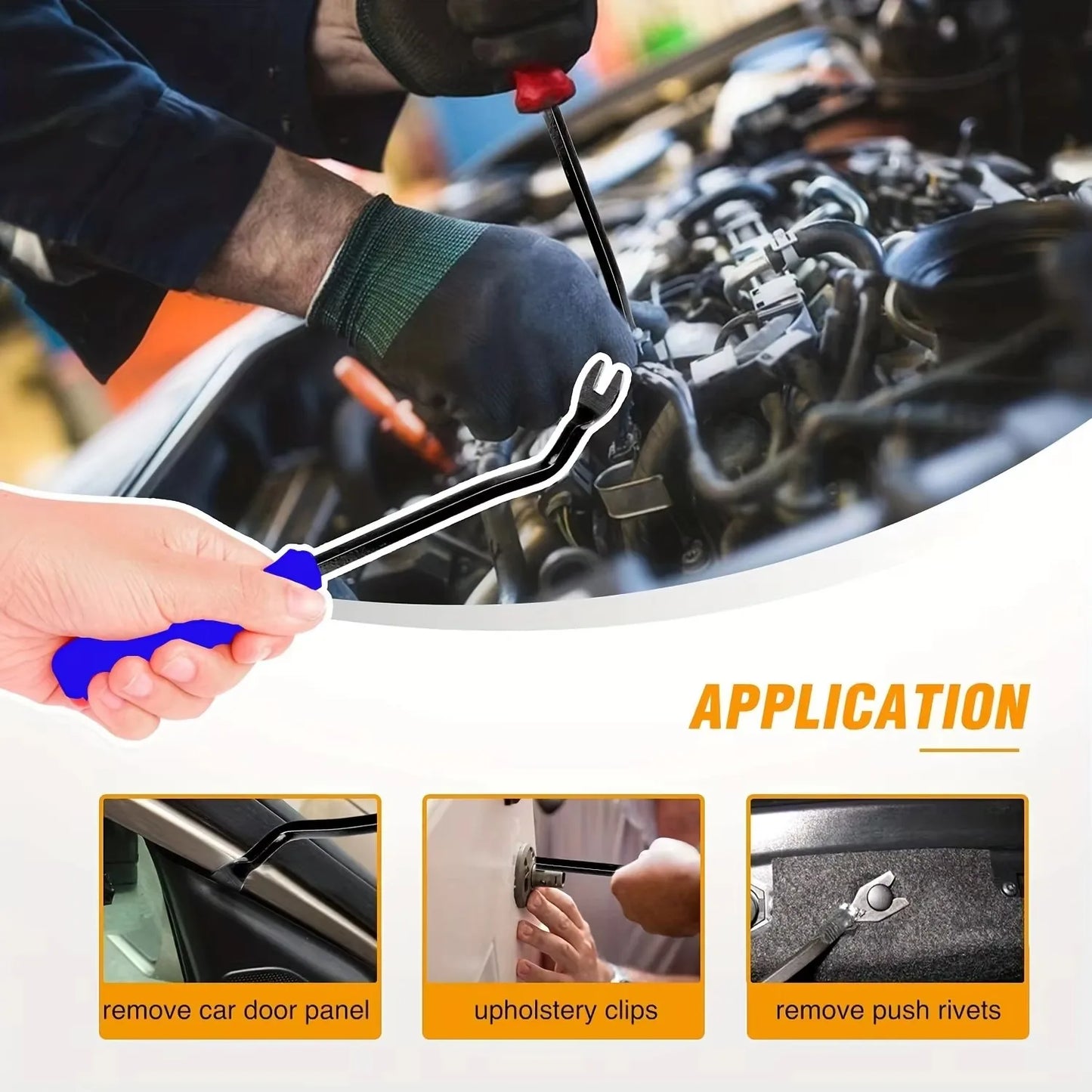 19Pcs Trim Removal Tool, Car Panel Dashboard Door Audio Trim Removal Tool Kit, Auto Clip Pliers Fastener Remover Set