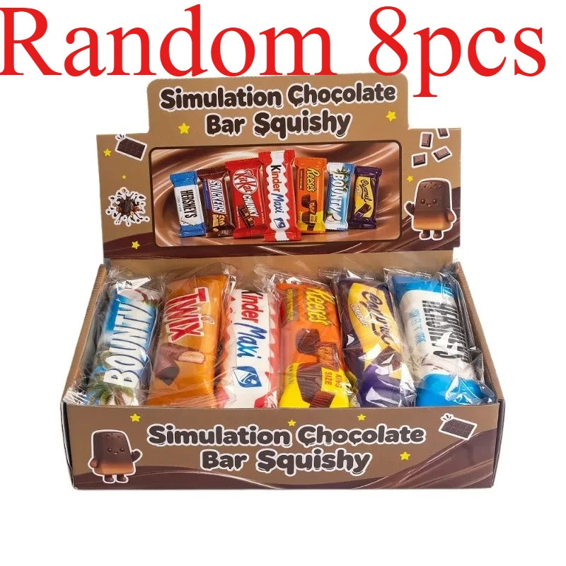 1/4/8PCS Simulation Chocolate Butter Sticks Squishy Toys Slow Rebound Soft Squeeze Toys Stress Relief Sensory Toys Party Favors