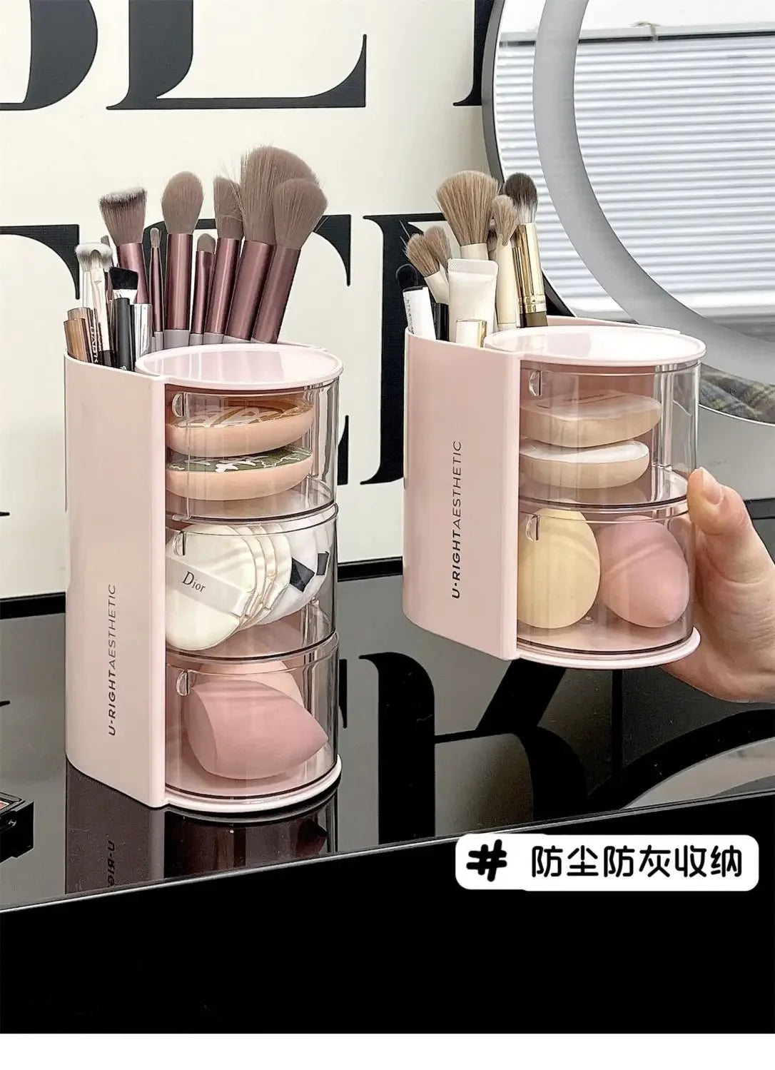 Hair Accessories Organizer Acrylic Storage Box Clear Hair Tie Organizer for Headband Makeup Brush Holder Desk Jewelry Organizer