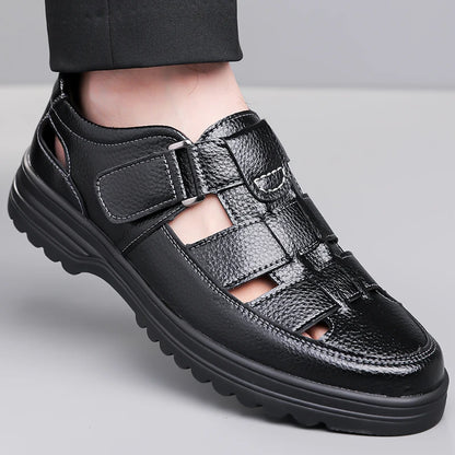 Men's Breathable Slip-on Hollow-out Loafers, Summer Comfortable Soft Sole Cutout Shoes, Non-slip for Outdoor & Driving-XH5602