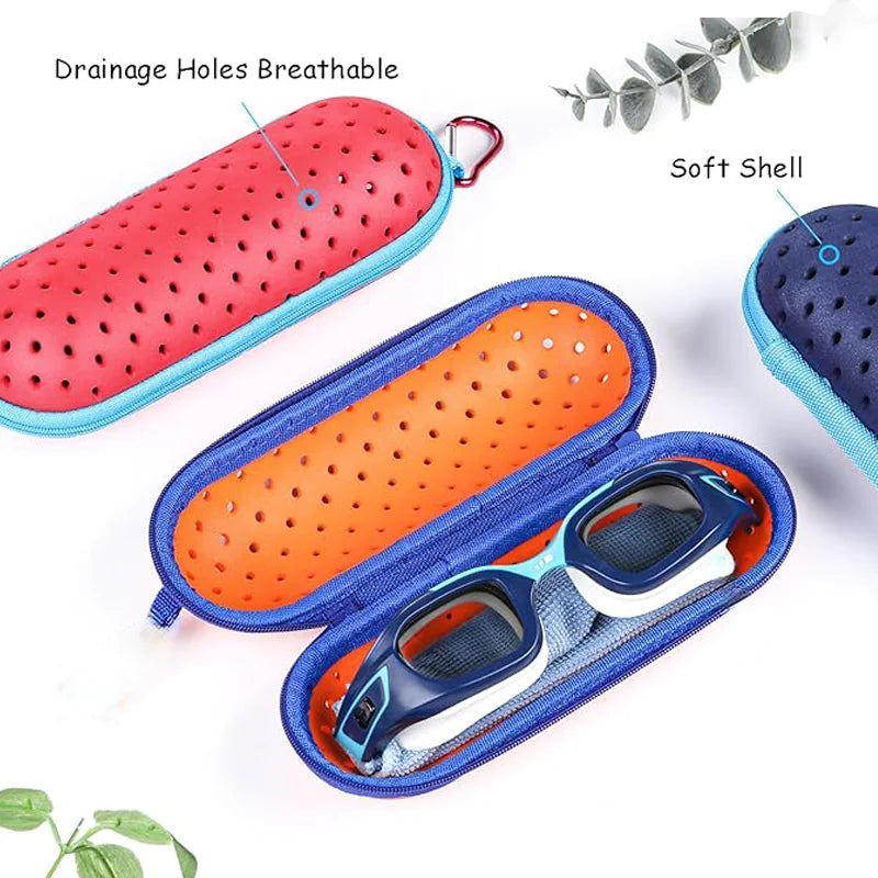 EVA Soft Swimming Glasses Organize Protector Glasses Case Swimming Gear Breathable Drainage Hole Portable Goggles Cover All Ages