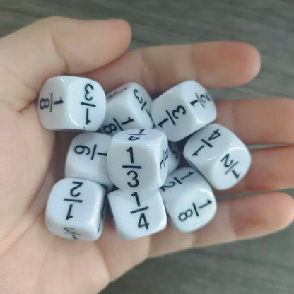 Fraction Dice 16MM Math Practice Learning Toys For Kids Boys Girls Educational Classroom Gifts Students Board Games Accessories