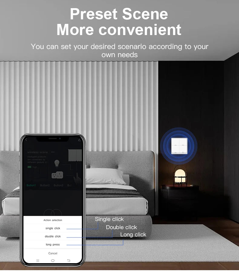 Works With Tuya zigbee Smart Button Scene Switch 1/2/3/4 Gang Switch Push Button Controller Works in Smart Life App ZigBee Gatew