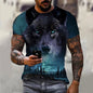 Men's T-Shirts Summer Animal Wolf  Pattern 3D Print Tops Tees Summer Women Streetwear Fashion Oversized T Shirt Men Clothing