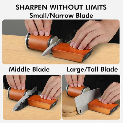 Rolling Knife Sharpener Double Sided Diamond Sharpening Stone 15/20° Degree Magnetic Angle Roller Sharpening for Kitchen Knives