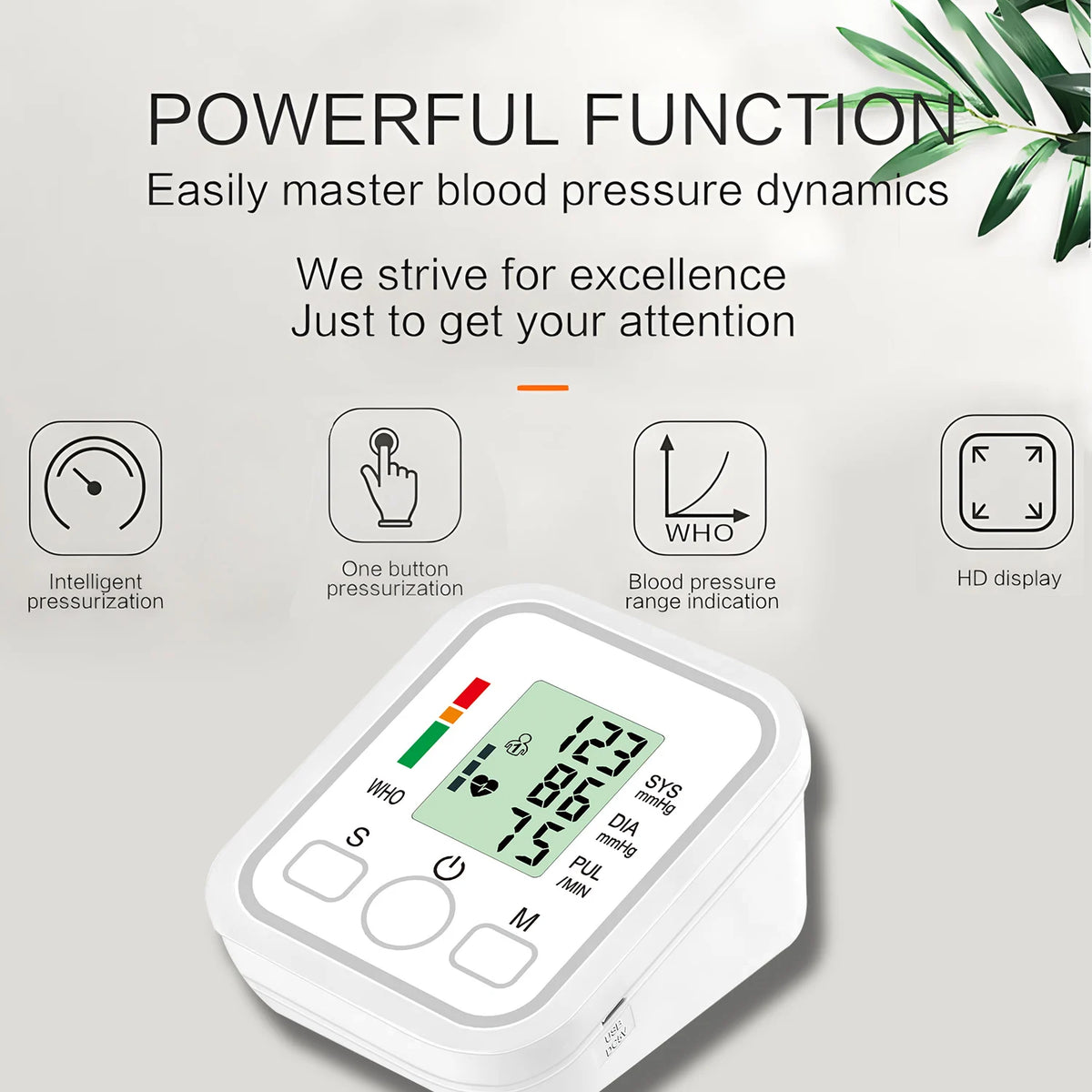 Medical Digital Blood Pressure Monitor Or Finger Oximeter Automatic Tonometer Heart Rate Pulse Detector Health Monitoring Device