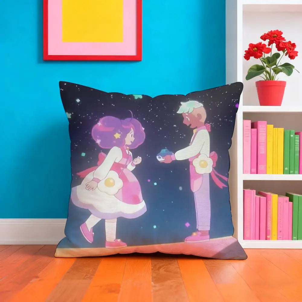Bee And P-PuppyCat Anime Pillow Case Cushion Cover Soft & Easy-Wash Pillow Case – Versatile For Couch, Bed, Travel And Office