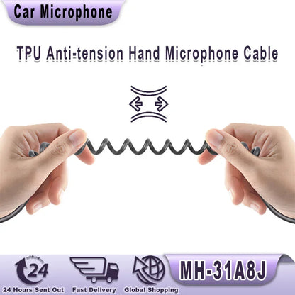 Car Portable Microphone MH-31A8J Microphone for FT-817ND FT-857D FT-897D FT-450D FT-900/AT FT-818 FT-891 Walkie Talkie MH-31