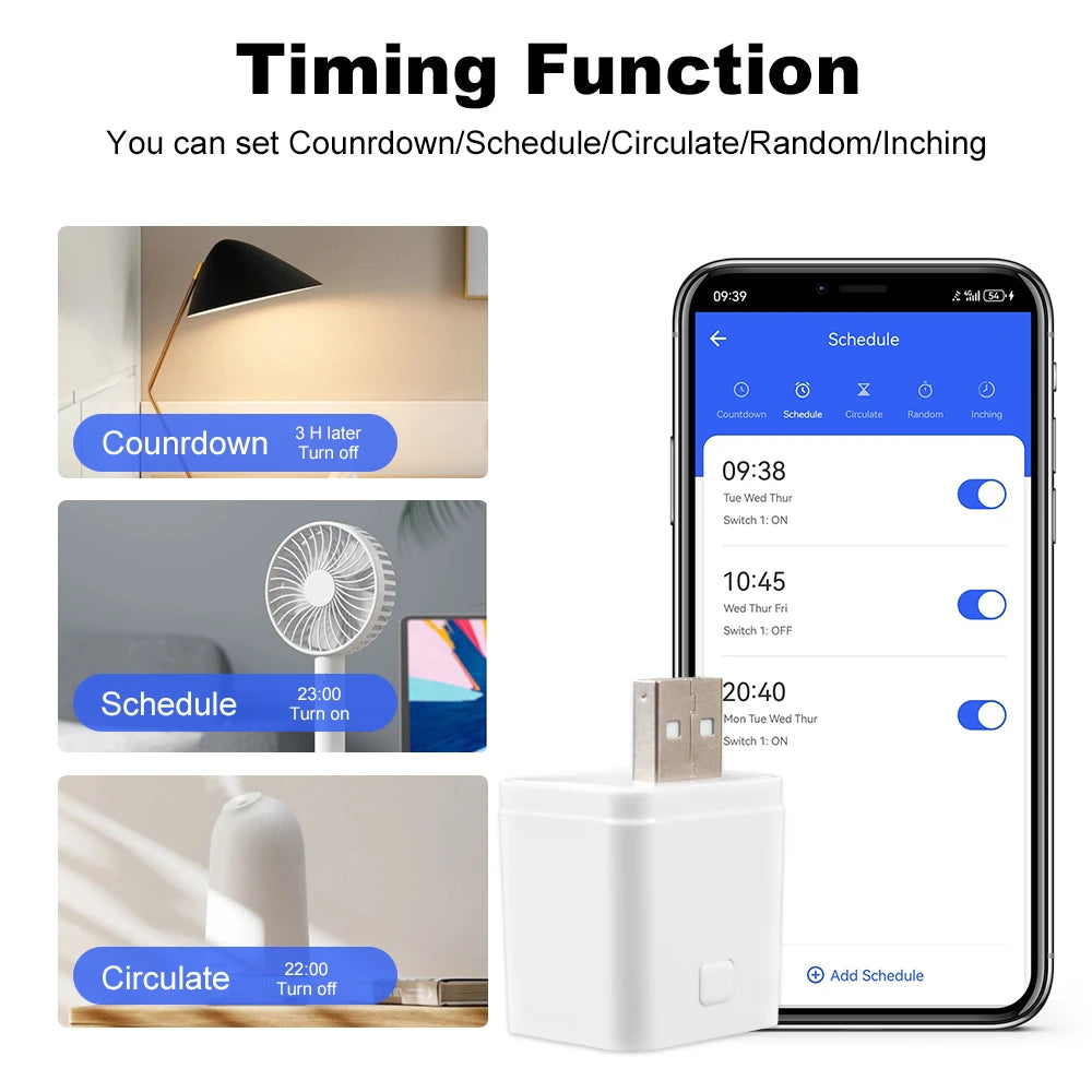 Tuya WiFi/Zigbee Mini Smart USB Adapter Plug 1/2/3 Gang Smart Life APP Timing DIY ON/OFF Controller Works with Alexa Google Home