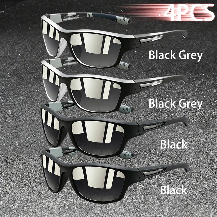 4PCS Fashion Vintage Pattern Cycling Sunglasses Men Women Running Cycling Mountaineering Sport Man Driving Fishing Sun Glasses