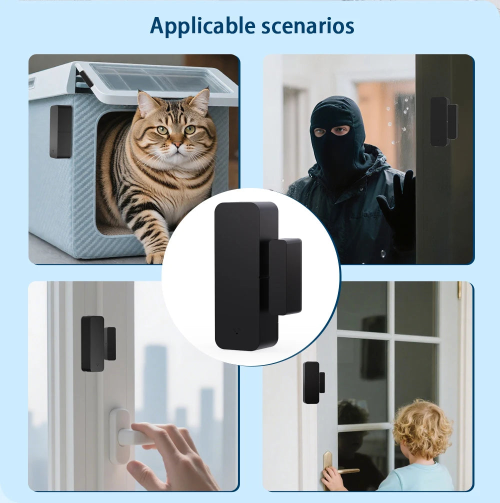 Tuya Zigbee WiFi Door Window Sensor Magnetic Security Smart Life Alexa Google Home Yandex