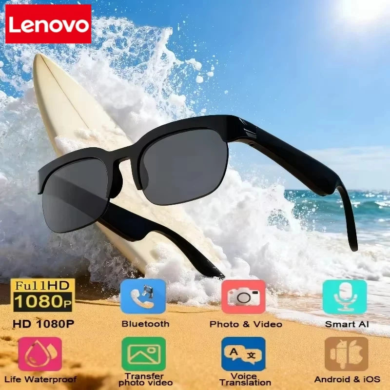 Lenovo XG89 AI Smart Translator Sunglasses Bluetooth 110+ Languages UV400 Real-time Translation Hands-free Calls Travel