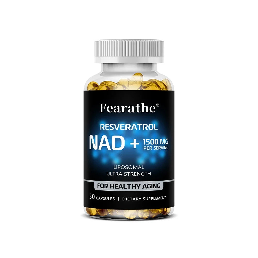 NAD Supplement, 1500 Mg - Liposomal NAD+ Supplement with Resveratrol, Supports Cellular Health, Endurance & Healthy Aging