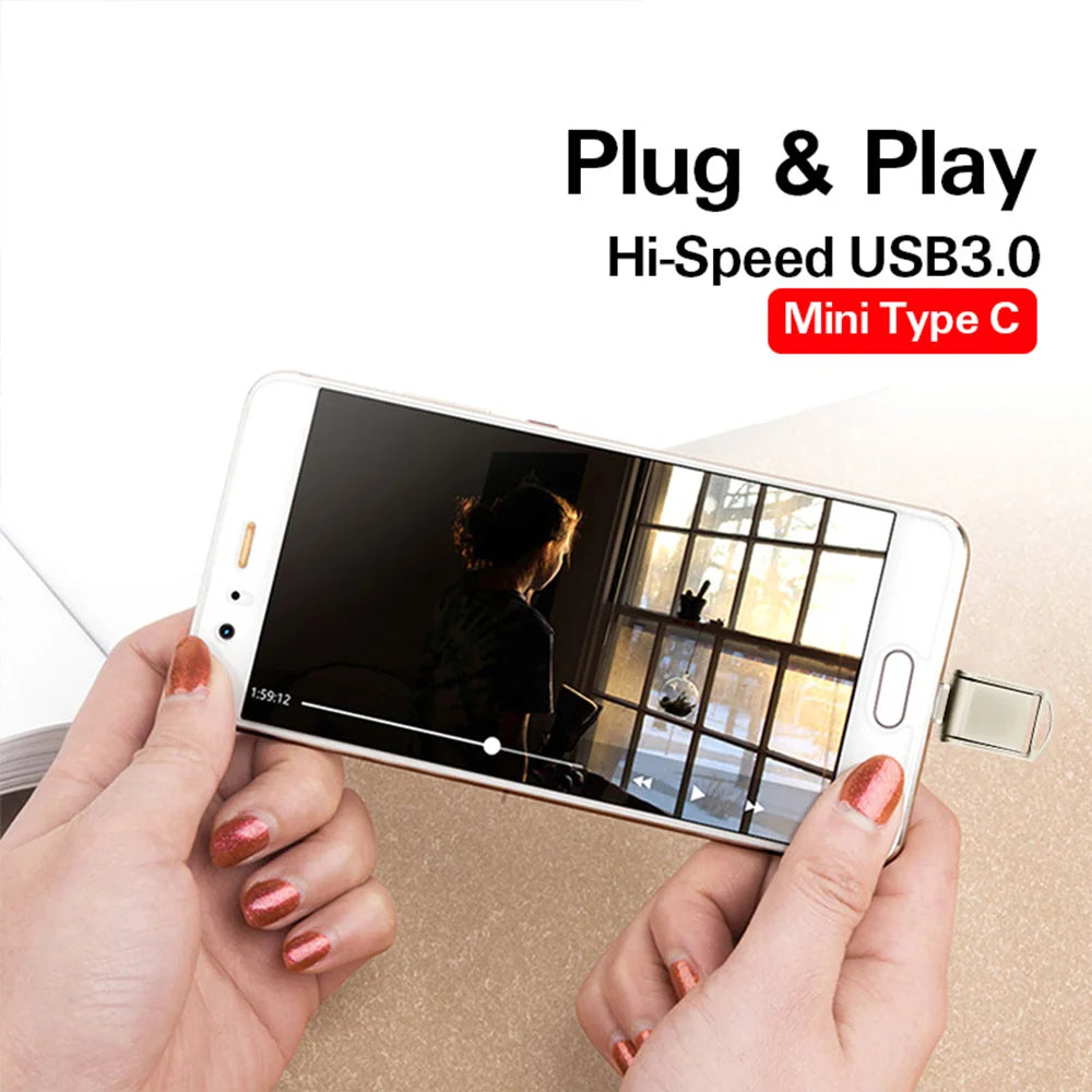 Mini Flash Drive USB 3.0 Fast Type C Pen Drive Memory Stick High Speed Data 32GB 64GB 128GB For Computers Phone PC Fast U Disk