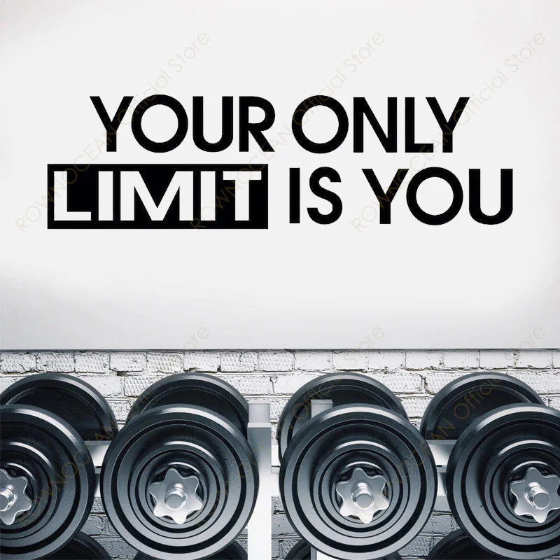 Your Only Limit Is You Quotes Gym Studio Decor Wall Sticker Home Gym Fitness Decals Motivational Workout Wallpaper Murals 4890