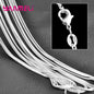 Authentic 5PCS Solid 925 Sterling Silver Jewelry Chains Necklace with Lobster Clasps fit Men Women Pendant 18 Designs 16-30 Inch