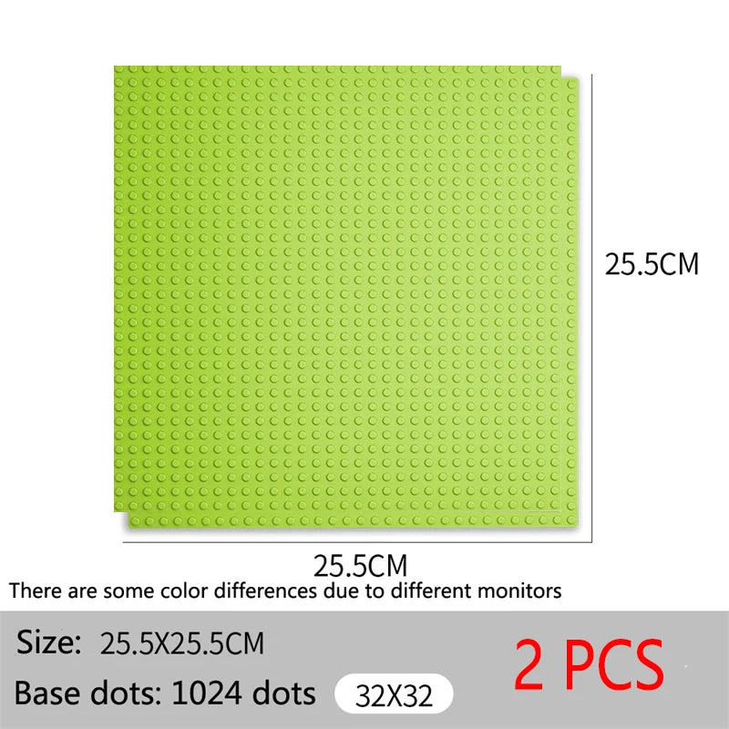 2PCS Classic Baseplates 32x32 16x32 Dots Base Plate MOC Blocks Plastic Building Bricks Assembly Compatible Brand City Friends