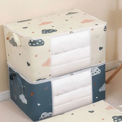 1pcs Quilt Storage Bag Dust-proof Wardrobe Quilt Clothes Organizer Household Blanket Zipper Sorting Bags Moving Bag Storage Bags