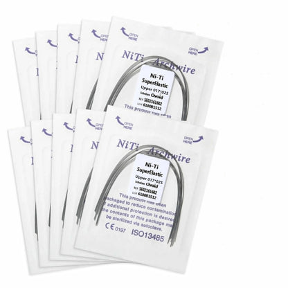 100Pcs/10Packs Dental Orthodontic Ovoid Form Archwires Niti Super Elastic Round Rectangular Wire 012/014/016/018/16X16/16X22