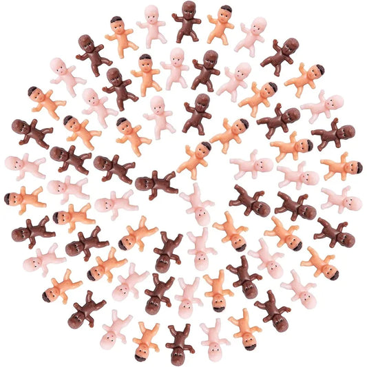 10/30/50pcs Mini Plastic Babies Doll Miniatures Figurines, DIY Home Baby Shower Party Favor Decoration Craft Supplies, 3 Colors