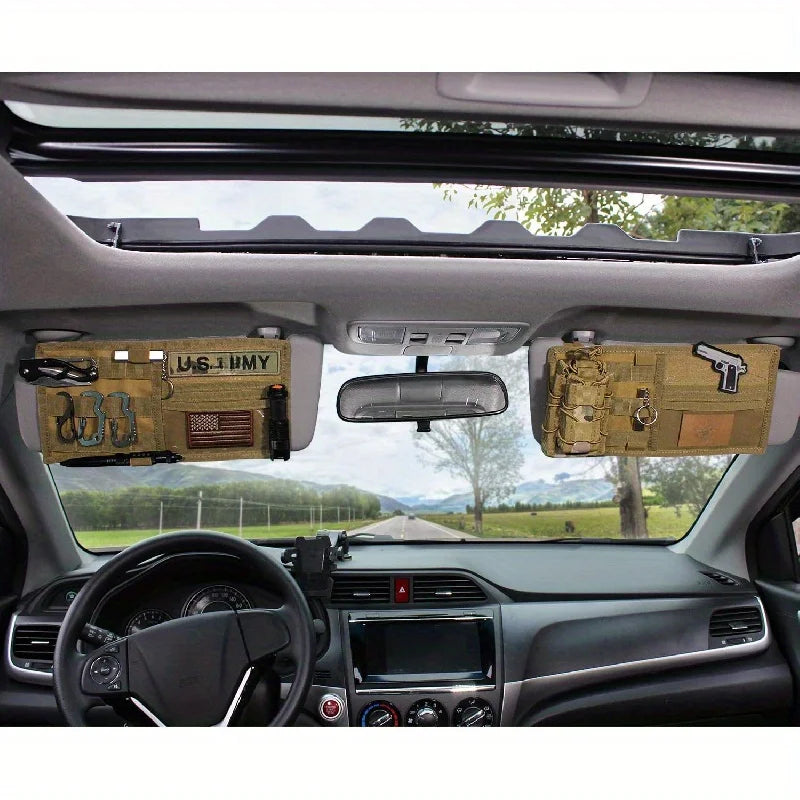 Multifunctional MOLLE Sun Visor Storage Bag Tactical Car Organizer Pouch for Pickup Trucks SUVs Tool Holder Travel & Outdoor Use