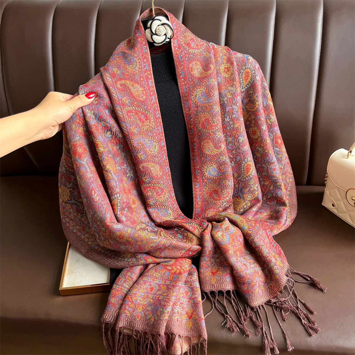Luxury Winter Scarf Women Cashmere Warm Pashmina Brand Foulard Female Shawls Wraps Thick Soft Bufanda Poncho Scarves Stole 2025
