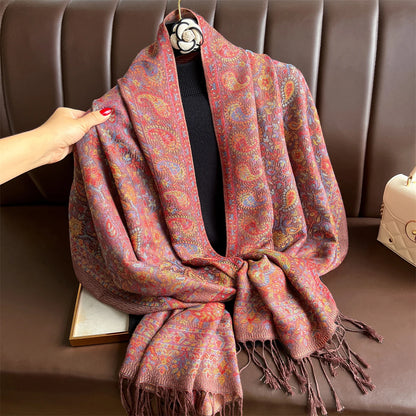 Luxury Winter Scarf Women Cashmere Warm Pashmina Brand Foulard Female Shawls Wraps Thick Soft Bufanda Poncho Scarves Stole 2025