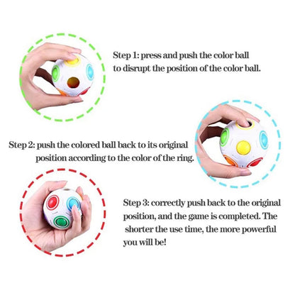 Magic Rainbow Puzzle Ball Cube Speed Ball Fun Brain-training Stress Reliever Fidget Ball Toy Christmas for Kids And Adults