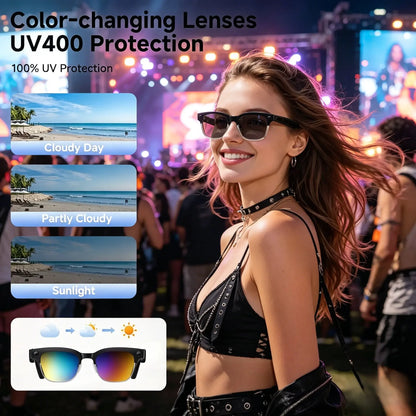 New AI Smart Glasses, 800W Camera Video Recording, AI Photo Recognition, Bluetooth Call & Voice Translation Eyewear