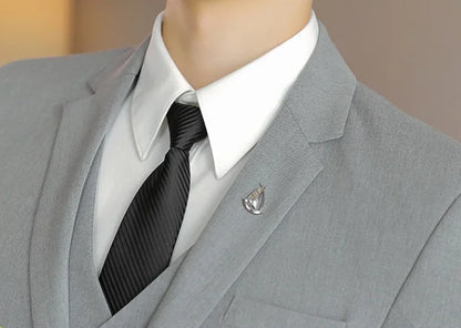 High-End Men's Wedding Suit 3-Piece Set Handsome Banquet Smart Casual Fashionable Three-Quarter Length Vest Trousers Four Season