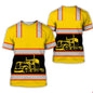 Work Clothing Summer Breathable Men's T-shirt 3D Printing Style Trucker Safety Transportation Work Uniform Oversized Loose Tops