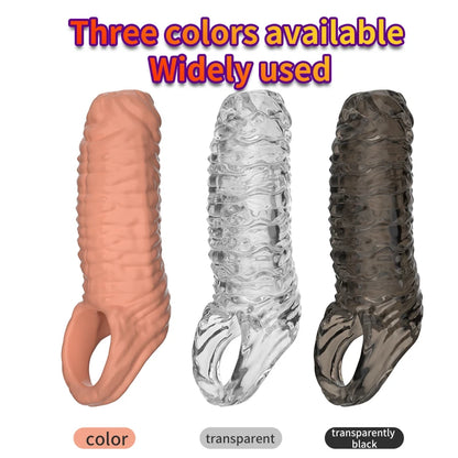Penis Sleeve Reusable Sexy Toys for Men Penis Silicone Cock Sleeve Massage Adult Products For Woman Gay Penis Toys Sexual Goods
