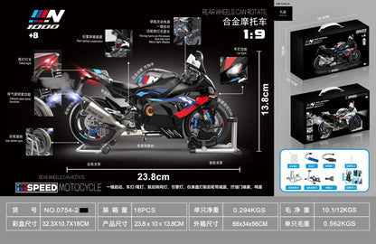 Kawasaki Ninja H2R 1:9 Scale Dynamic Model - Smoke Effect Alloy Motorcycle in Gift Box, Collector‘s Edition Cars