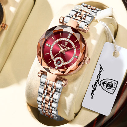 POEDAGAR High Quality Exquisite Wristwatch For Woman Waterproof Stainless Steel Date Quartz Ladies Watch Elegant Women's Watches