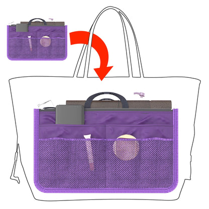 Multifunctional Bi-fold Storage Bag Large Capacity Makeup Bag with Mesh Grid Travel Storage Bag Mommy Bag Multi Pocket Cosmetic