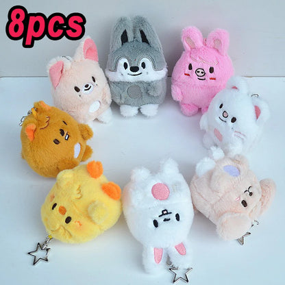 *SKZOO Kpop Plush Toys,Wolf Bear Foxes Duck Cartoon Cute Plush Animal Backpack Dolls, Large Messenger Bag, Throw Pillow, Gift