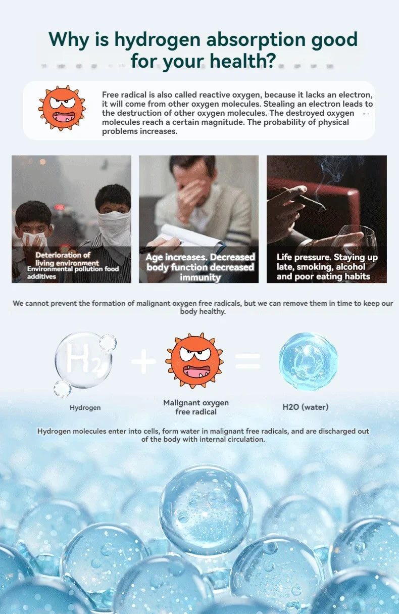 Hydrogen water generator, hydrogen water bottle, glass bottle, SPE proton exchange membrane technology, PPB5000