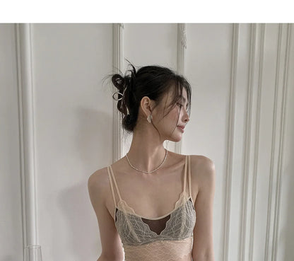 Sexy Lace Bralette No Underwire | French Triangle Cup Bra | Summer Thin Breathable for Women | Slimming Strappy Back Lingerie