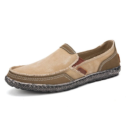 Fashion Breathable Canvas Shoes Loafers New Men Shoes Vintage Male Casual Shoes Flats Comfortable Washed Denim Lazy Loafers
