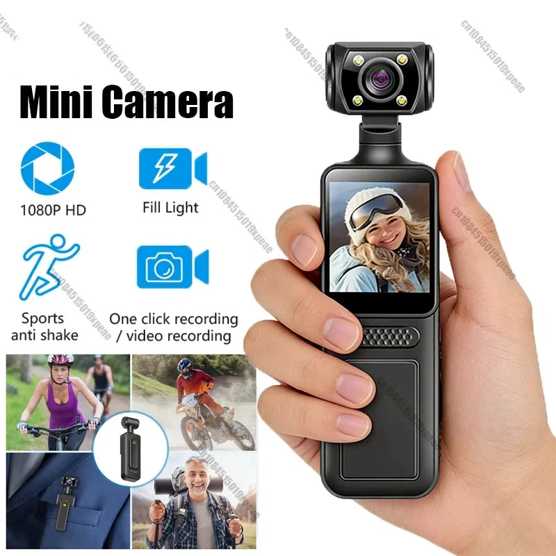 Lenovo 8K HD Handheld Pocket Camera 180 ° Rotating Mini Portable Camera Wearable Night Vision Outdoor Sports Camera 2026 New
