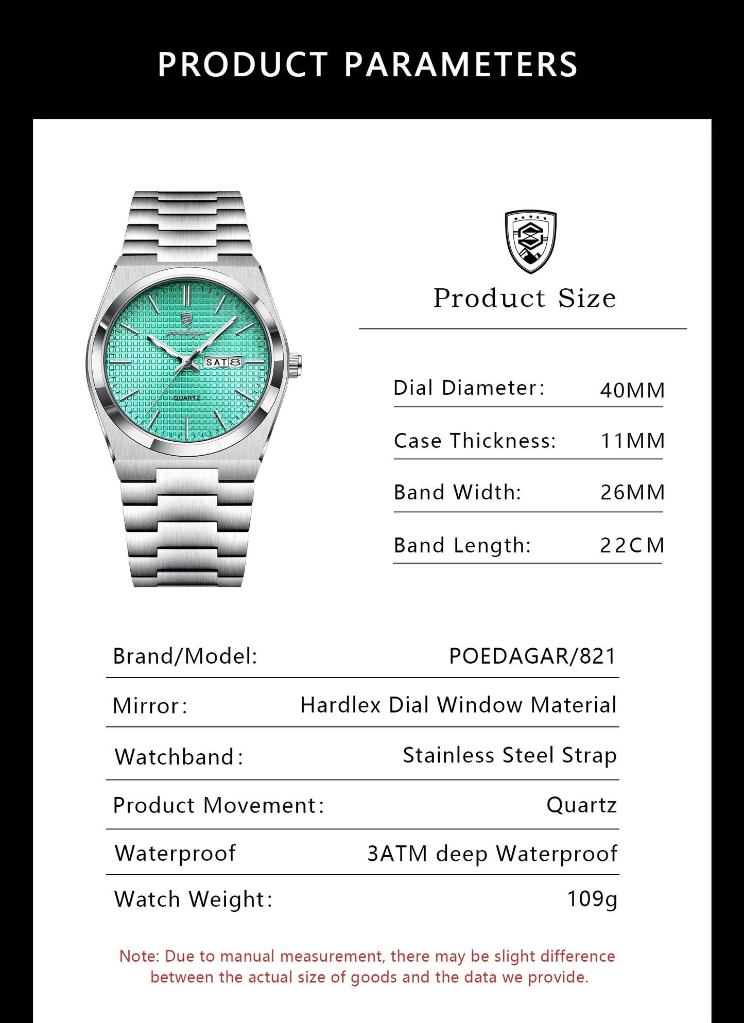 POEDAGAR Trendy Casual Man Watch Luminous Waterproof Stainless Steel Classic Men Wristwatch Date Week Men's Quartz Watches Reloj