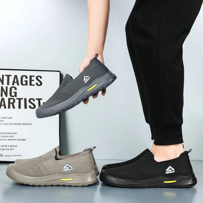 Men's Breathable Mesh Canvas Slip-On Shoes Anti-Odor Lightweight Soft Sole Casual Loafers Male Sneakers Summer cotton shoes
