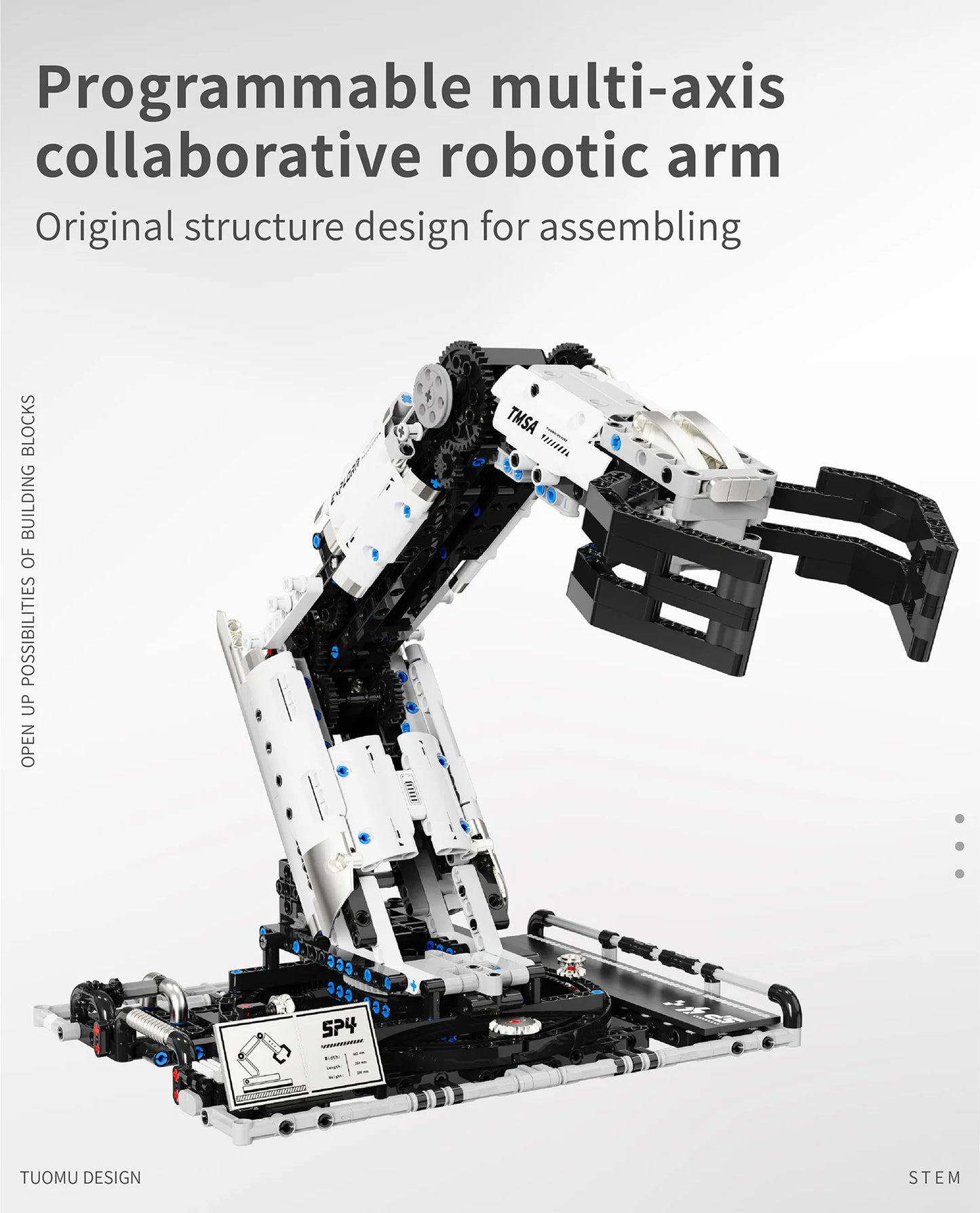 Multi-Axis mechanical Arm Programmable Building Blocks 5 in 1 robot Remote Control toys Interactive STEM Learning children gift